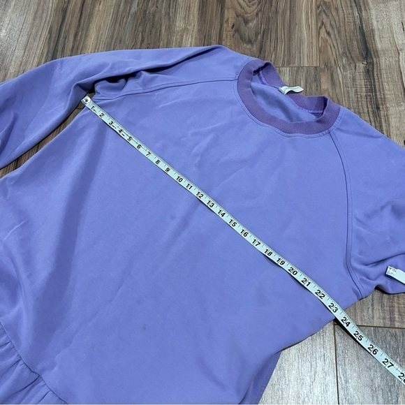 NAP Loungewear Cotton Maxi Dress Crew Neck Tiered Puff Sleeve Oversized Casual - Picture 9 of 12